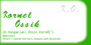 kornel ossik business card